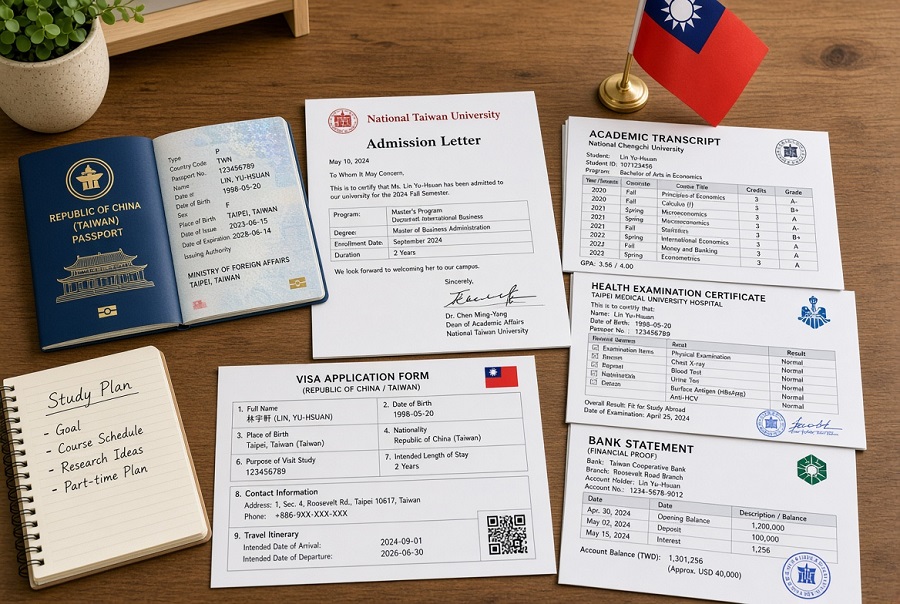 chuẩn bị hồ sơ du học đài loan